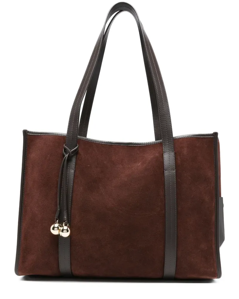 Sandro Tote Bag aus Wildleder mit Lederbesatz - Braun Braun