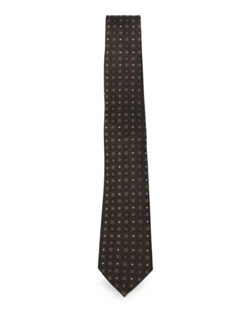 Saint Laurent jacquard silk tie - Braun Braun