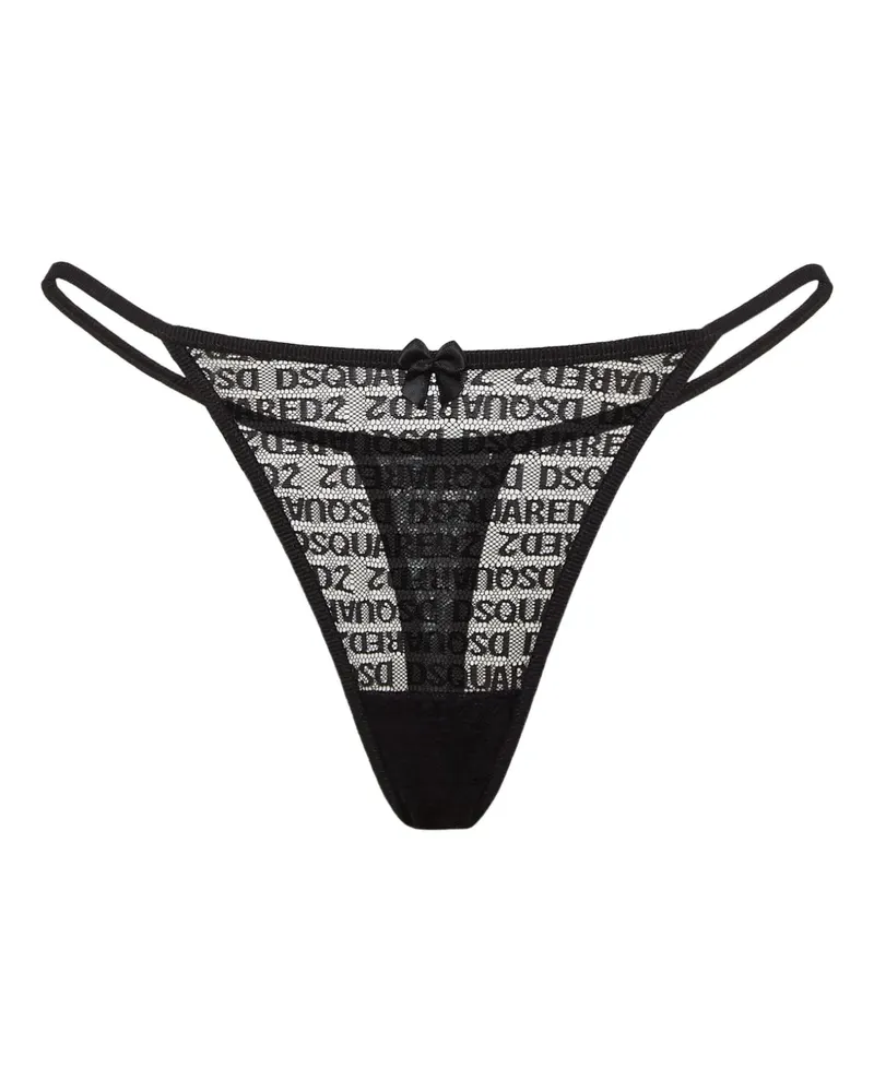 Dsquared2 all-over logo thong - Schwarz Schwarz