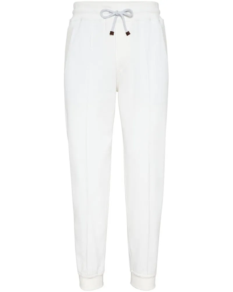 Brunello Cucinelli Jogginghose mit Tapered-Bein - Weiß Weiß
