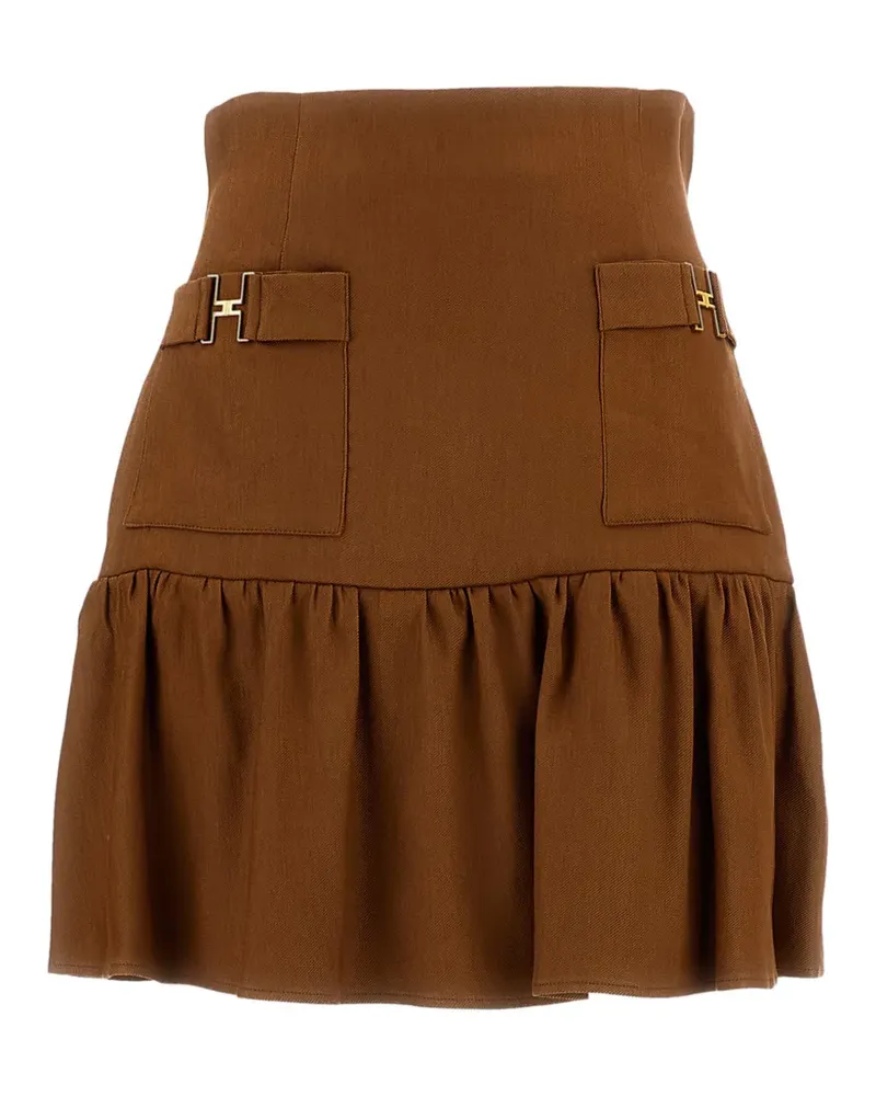 Elisabetta Franchi front-pockets mini skirt - Braun Braun