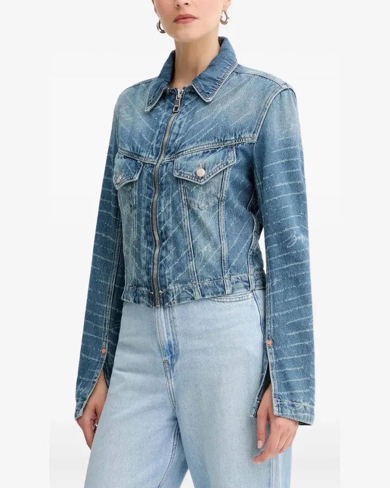 HUGO BOSS Jeansjacke mit Logo-Print - Blau Blau