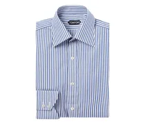 Gestreiftes Button-down-Hemd - Blau