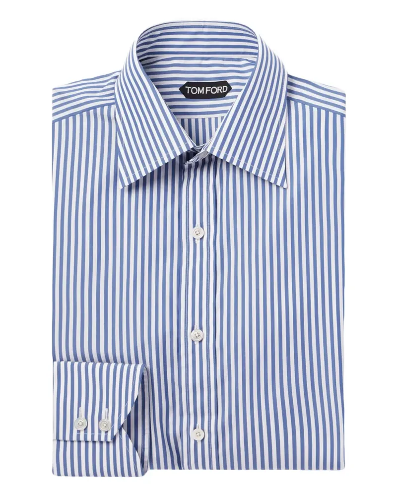 Tom Ford Gestreiftes Button-down-Hemd - Blau Blau