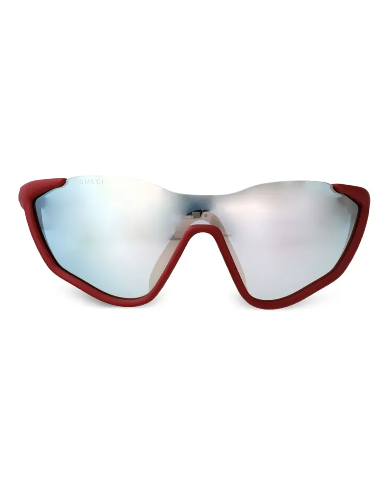 Gucci Sonnenbrille mit Maskenform - Rot Rot