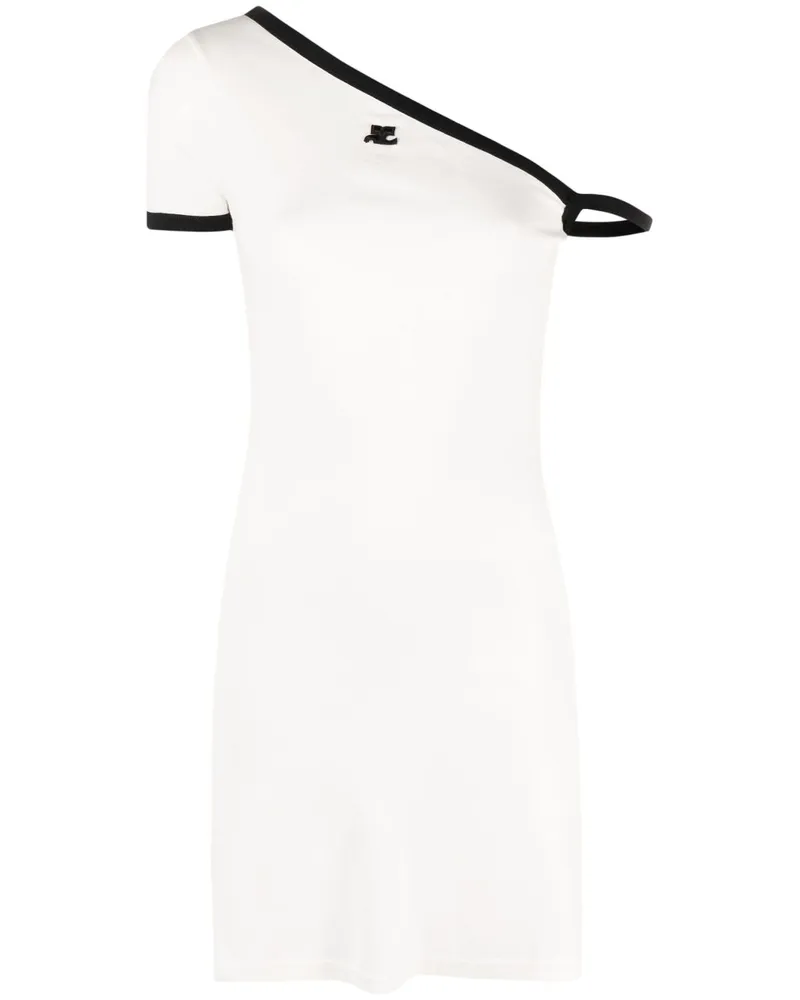 Courrèges Asymmetrisches Minikleid - Weiß Weiß