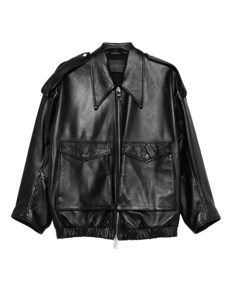 Dondup front-pocket leather jacket - Schwarz Schwarz