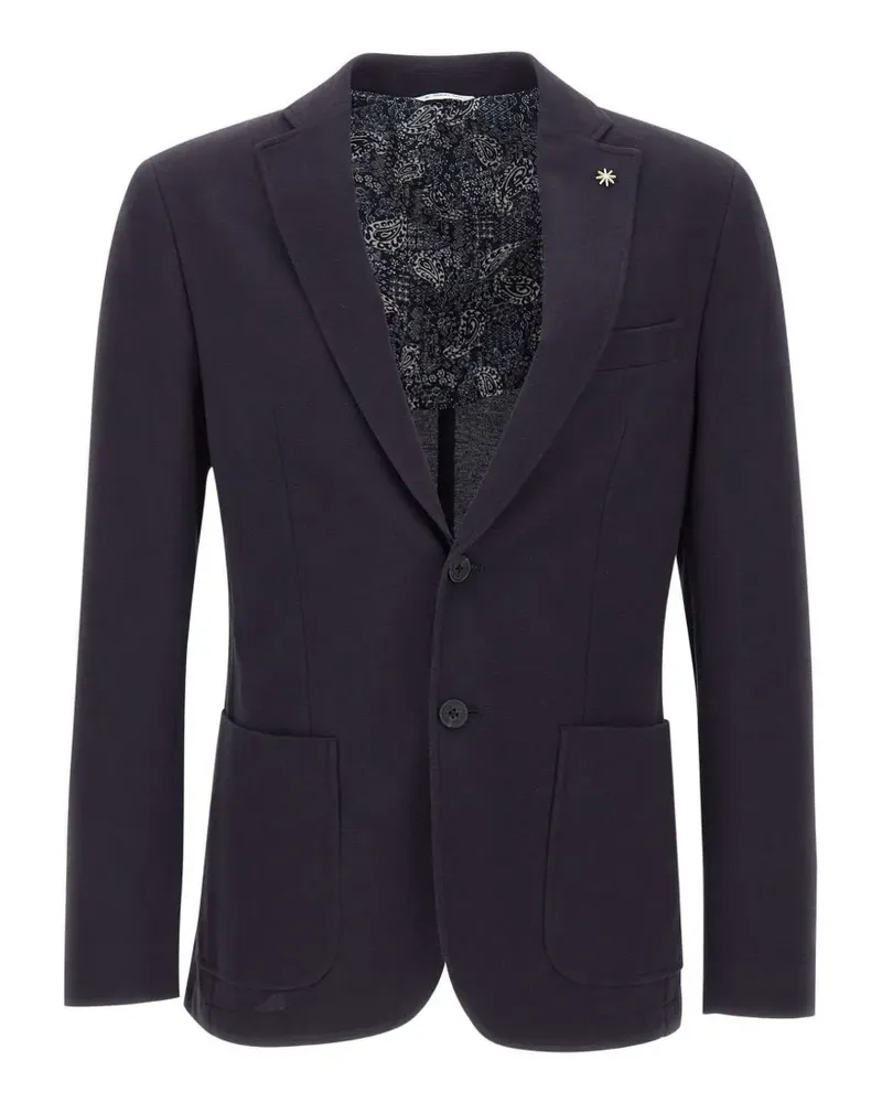 Manuel Ritz patch-pocket star-pin blazer - Blau Blau