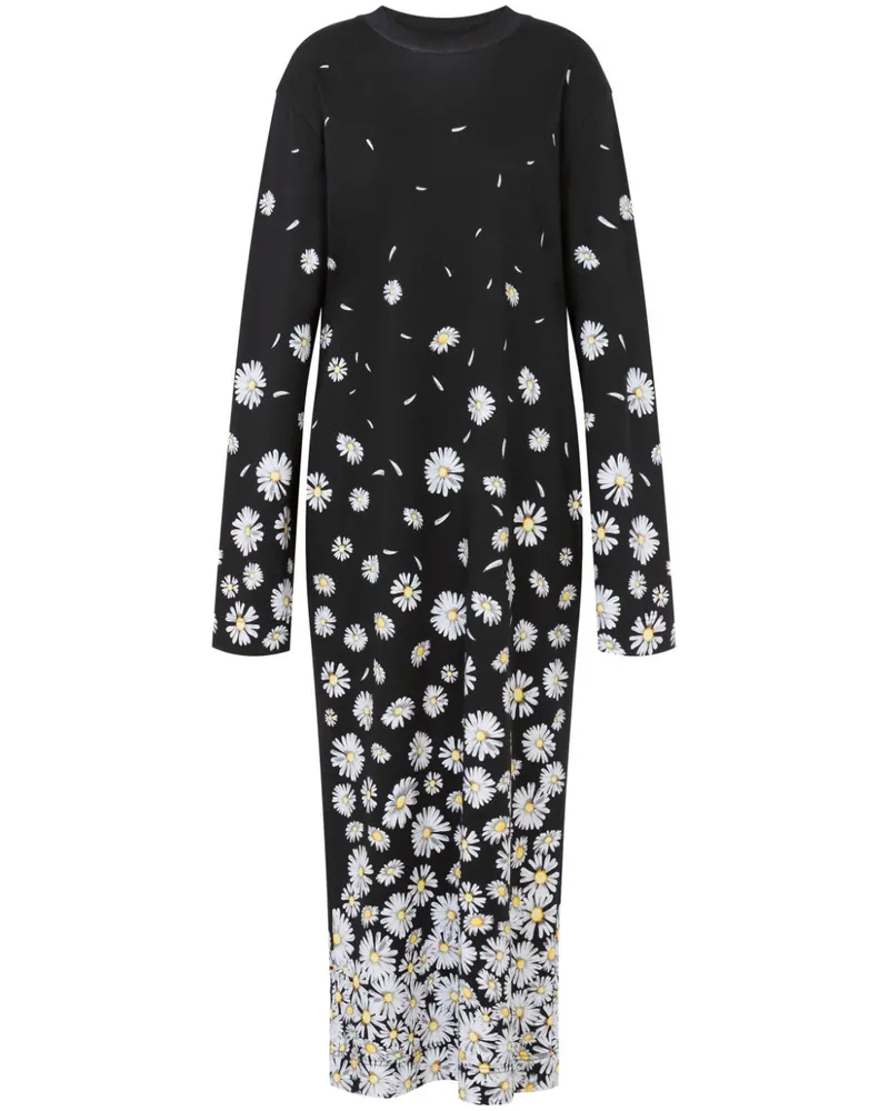 Moschino Maxikleid mit Blumen-Print - Schwarz Schwarz