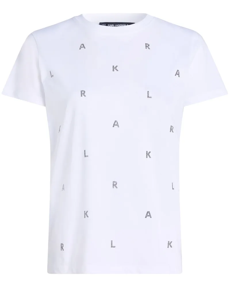 Karl Lagerfeld T-Shirt mit Strassverzierung - Weiß Weiß