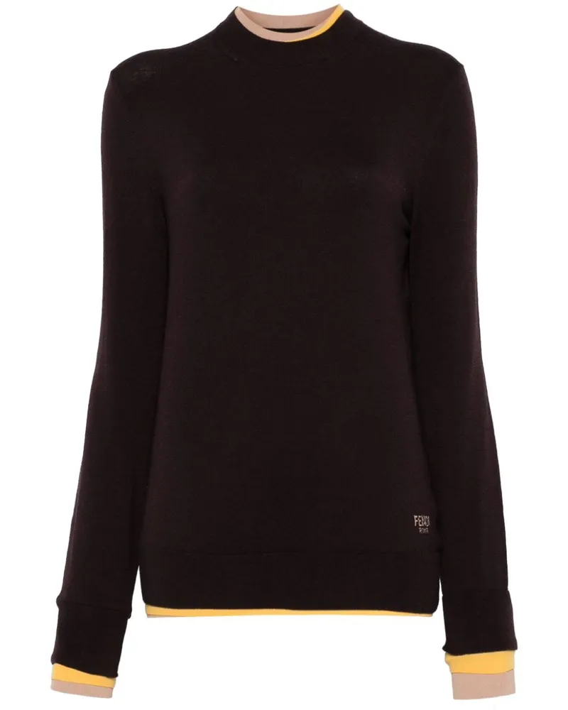 Fendi Pullover im Layering-Look - Braun Braun