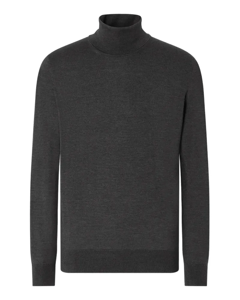 Ermenegildo Zegna Dunkelgrauer melierter Cashseta Rollkragenpullover Grau