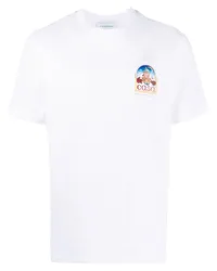 Casablanca Paris T-Shirt mit Logo-Print Weiß