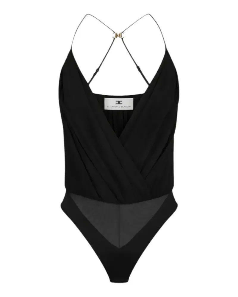 Elisabetta Franchi Body aus Viskose-Georgette - Schwarz Schwarz
