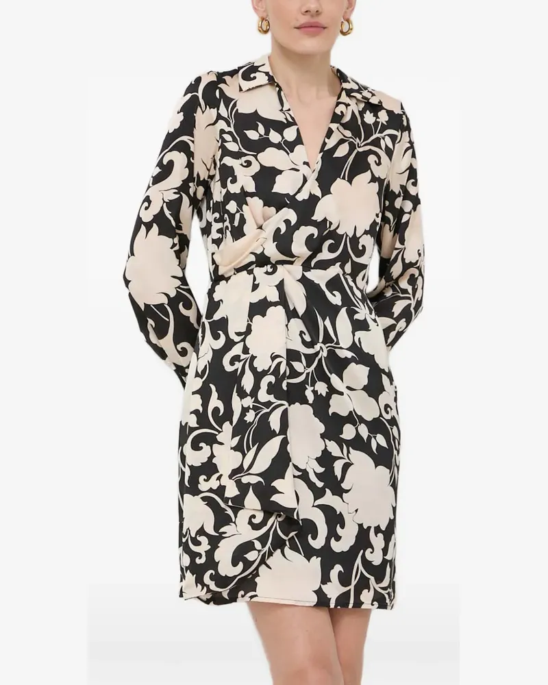 Morgan floral V-neck mini dress - Schwarz Schwarz