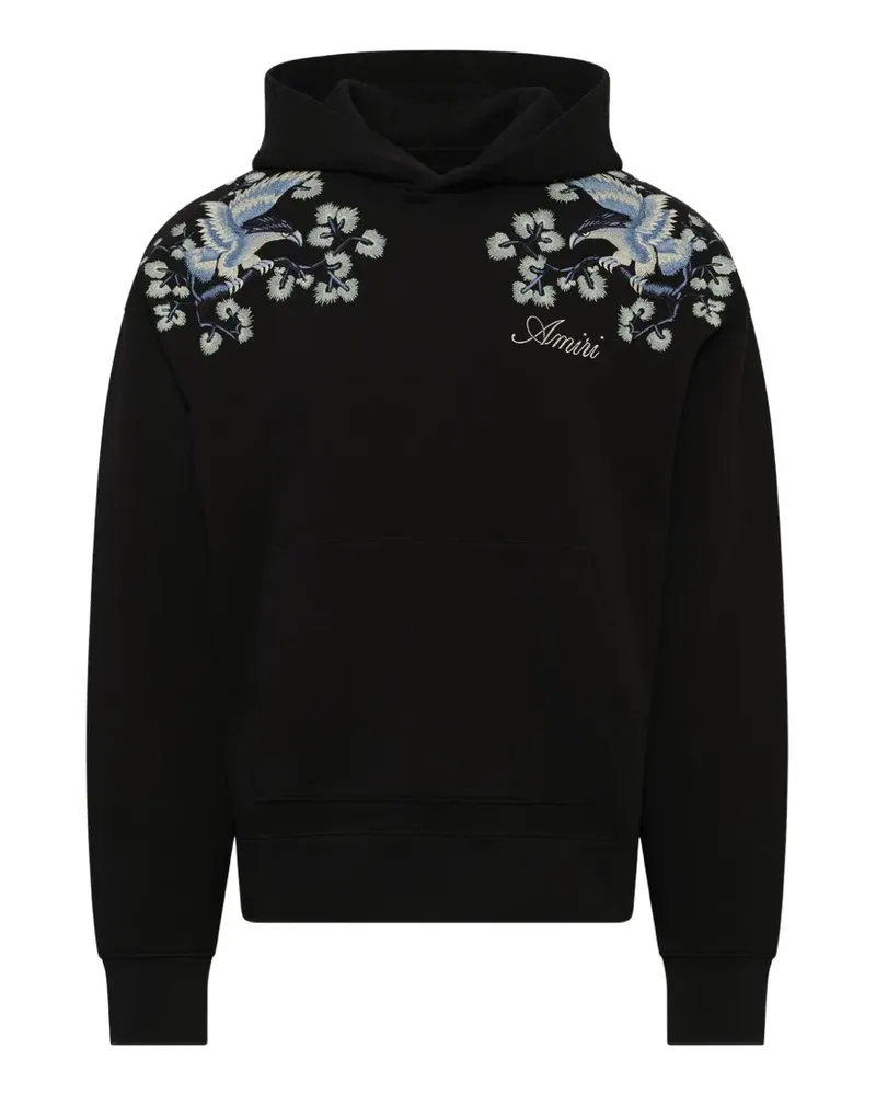 Amiri floral-embroidered hoodie - Schwarz Schwarz