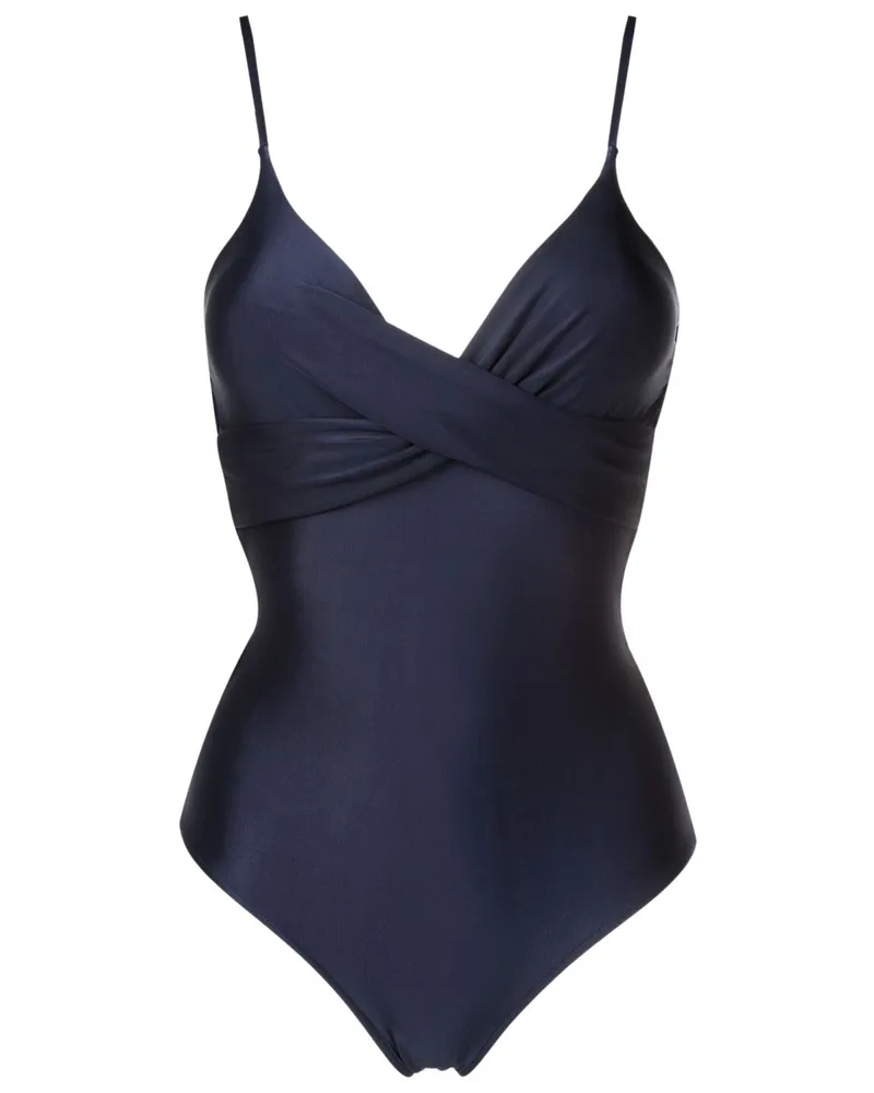 Lygia & Nanny Badeanzug mit V-Ausschnitt - Blau Blau