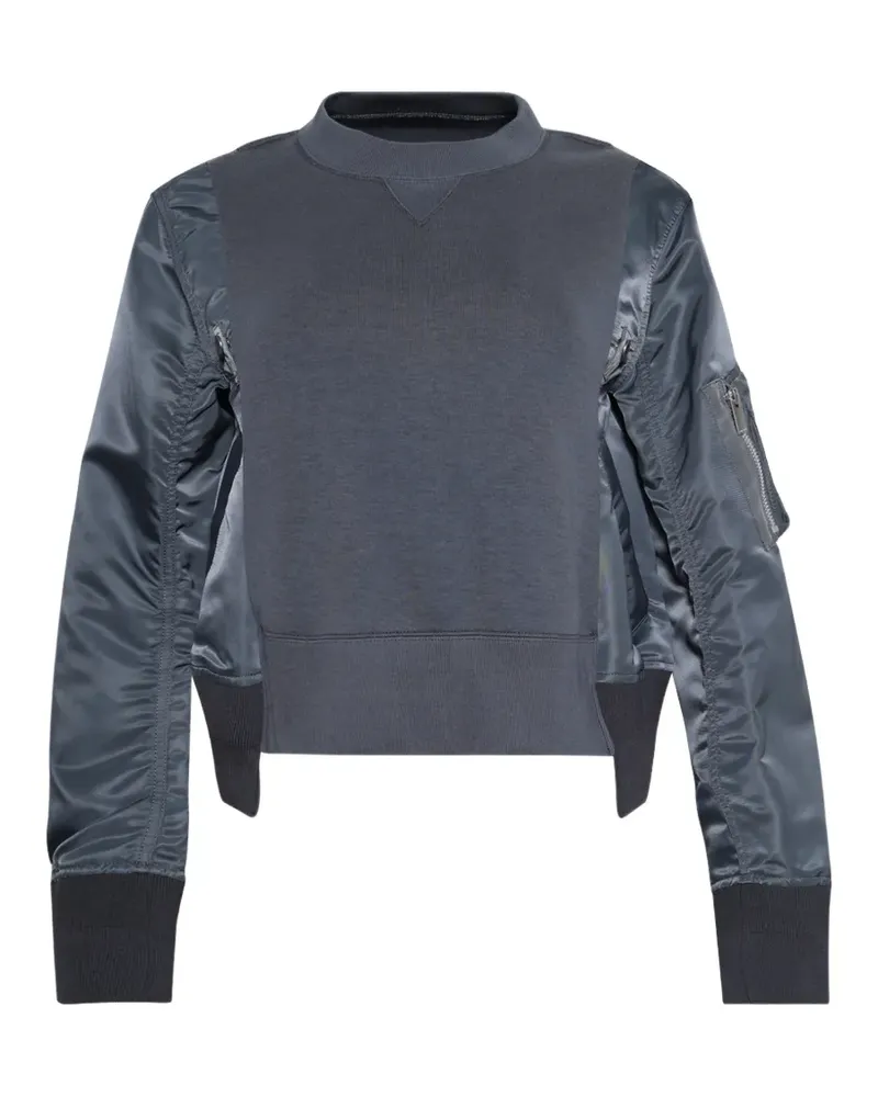 Sacai zip twill hoodie - Blau Blau