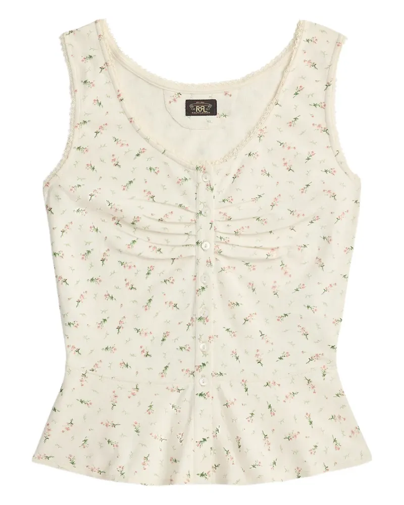 Ralph Lauren Tanktop mit Blumenspitze - Nude Nude