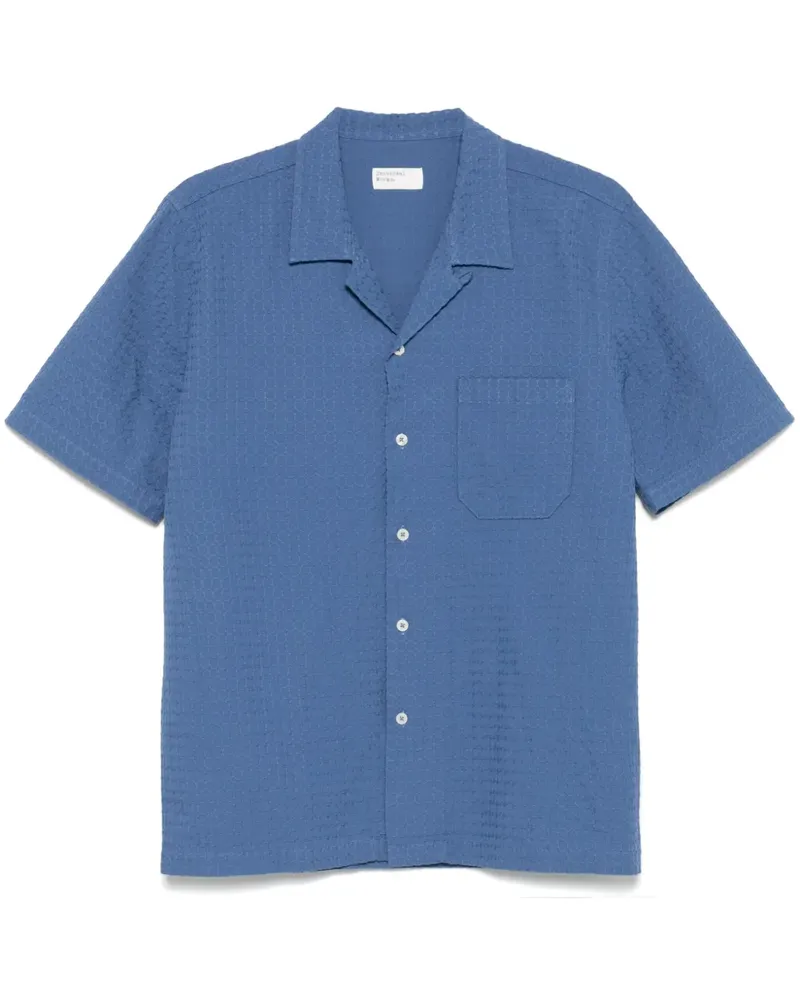 Universal Works Delos Road Hemd - Blau Blau