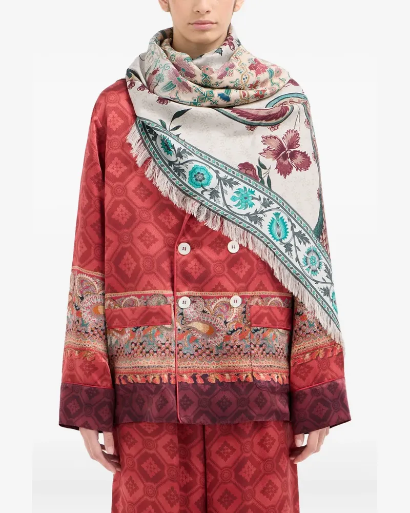 Pierre-Louis Mascia paisley-floral print scarf - Nude Nude