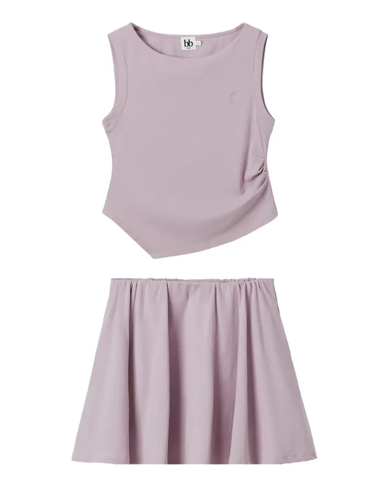 b+ab crew-neck A-line mini skirt - Violett Violett