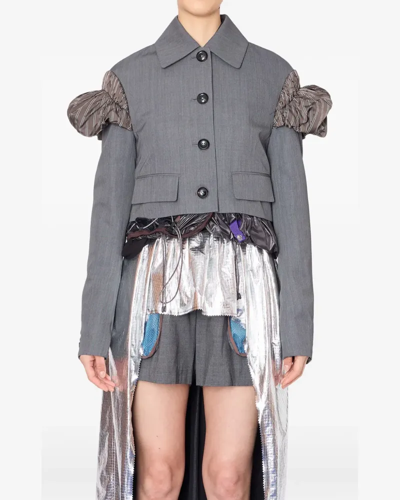 kolor Cropped-Jacke mit Rüschendetail - Grau Grau