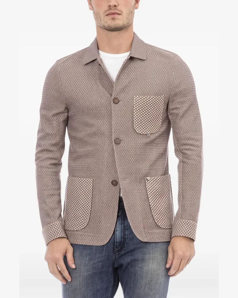 DISTRETTO12 Hemdjacke mit aufgesetzten Taschen - Nude Nude