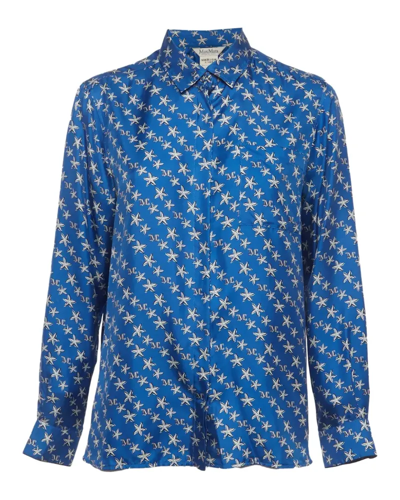 Max Mara Hemd mit Seesterne-Print - Blau Blau