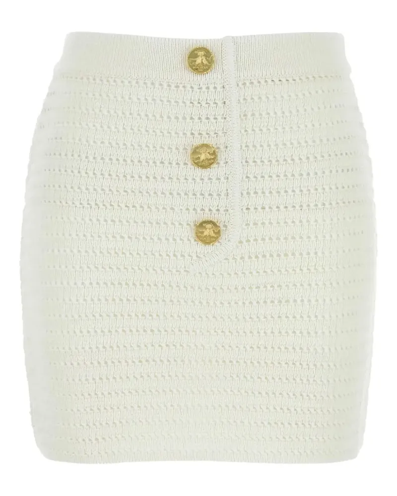 Le Kasha 1918 crochet button-embellishment mini skirt - Weiß Weiß