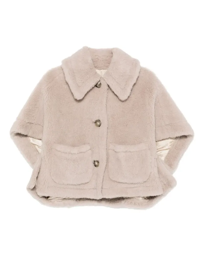 Max Mara Geknöpftes Teddy-Cape - Rosa Rosa