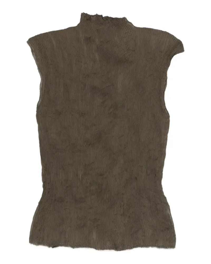Issey Miyake Top mit Falten - Braun Braun