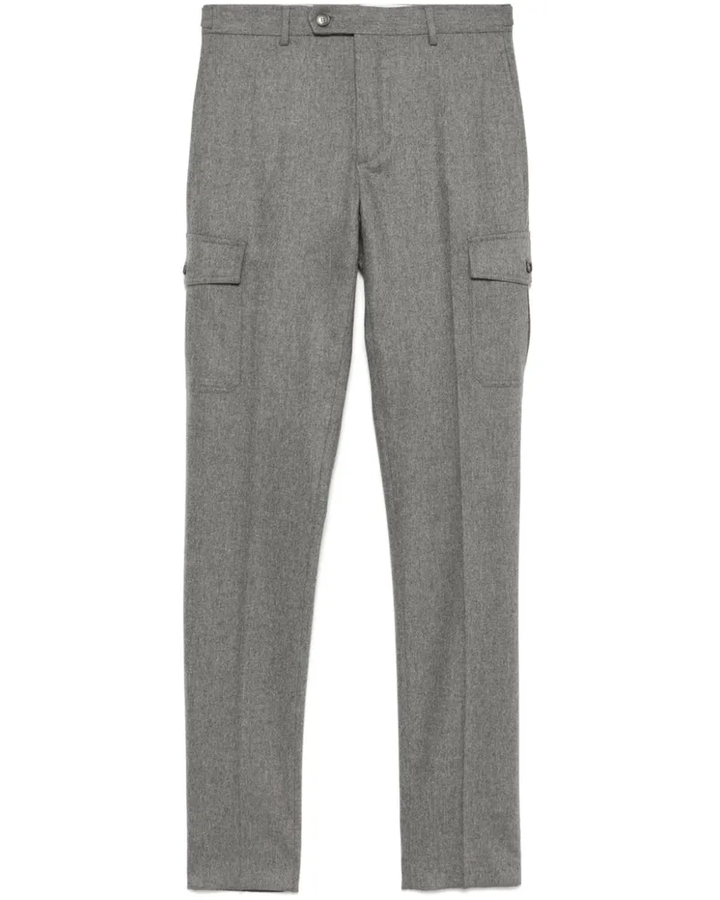 Incotex Cargohose mit meliertem Effekt - Grau Grau