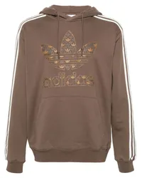 adidas Hoodie mit Trefoil-Print Braun