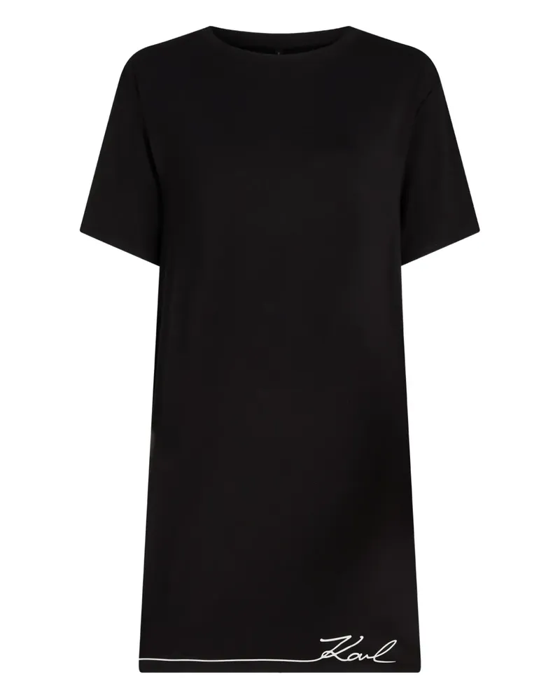 Karl Lagerfeld Signature Nachthemd mit Logo - Schwarz Schwarz