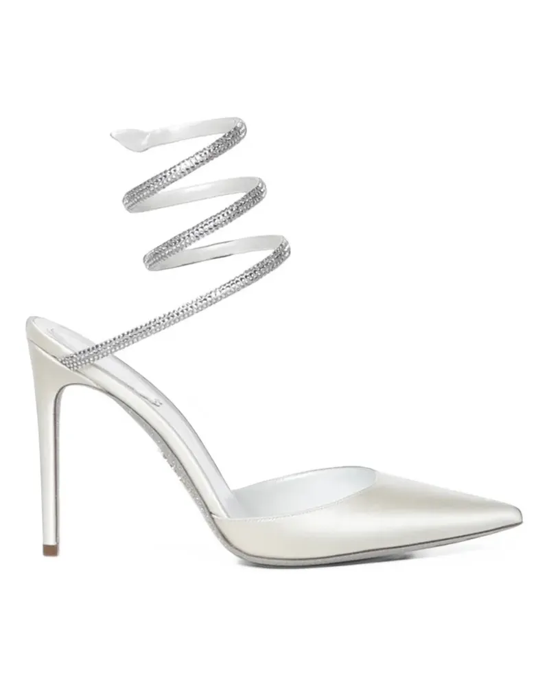 René Caovilla Cleo Pumps mit Kristallen - Weiß Weiß