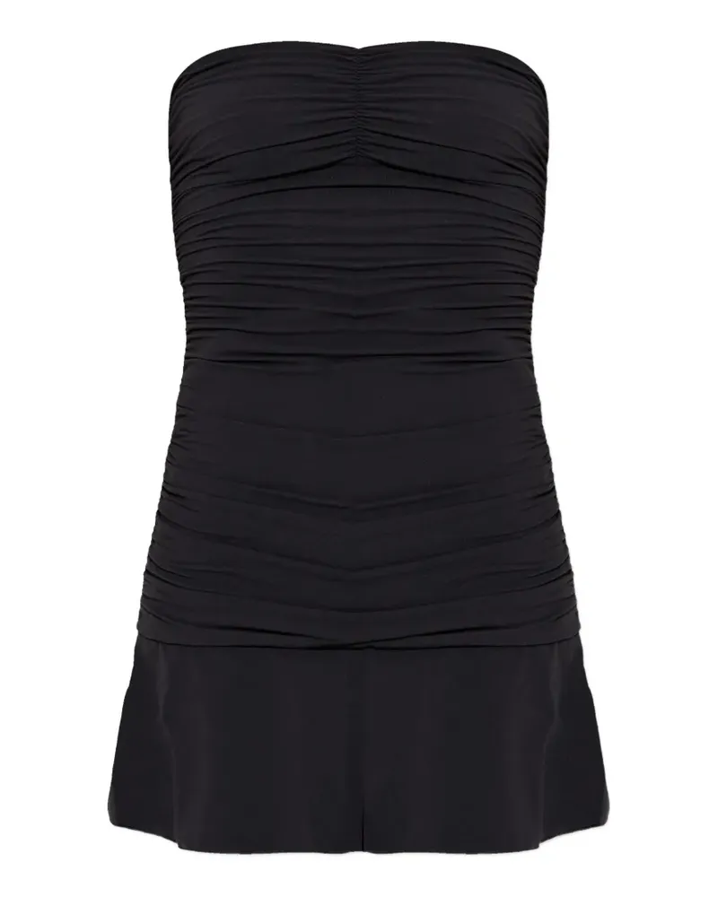 bond-eye ruched bare dress - Schwarz Schwarz