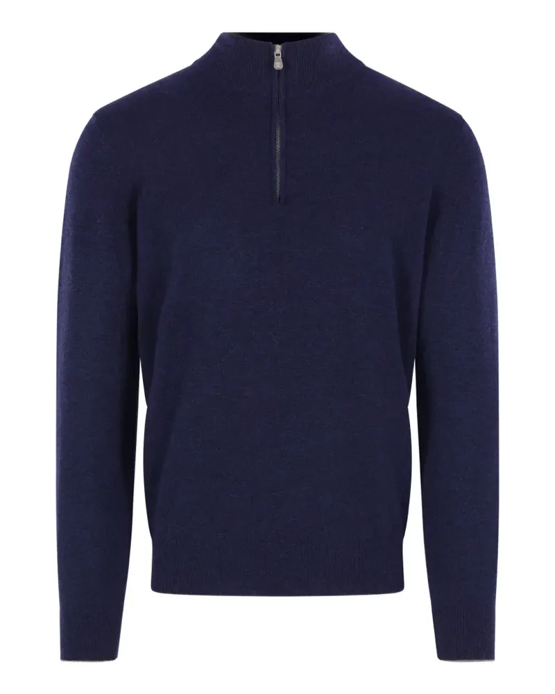 Brunello Cucinelli half-zip cashmere sweater - Blau Blau