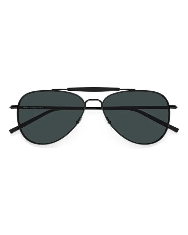 Saint Laurent double-bridge pilot-frame sunglasses - Schwarz Schwarz