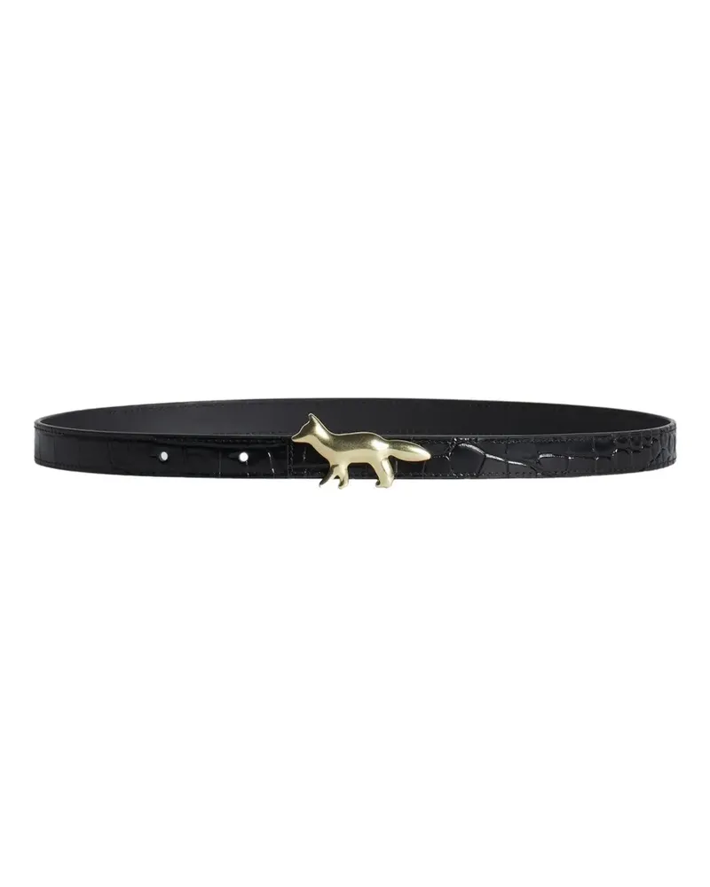 Kitsuné Profile Fox Gürtel mit Kroko-Optik - Schwarz Schwarz