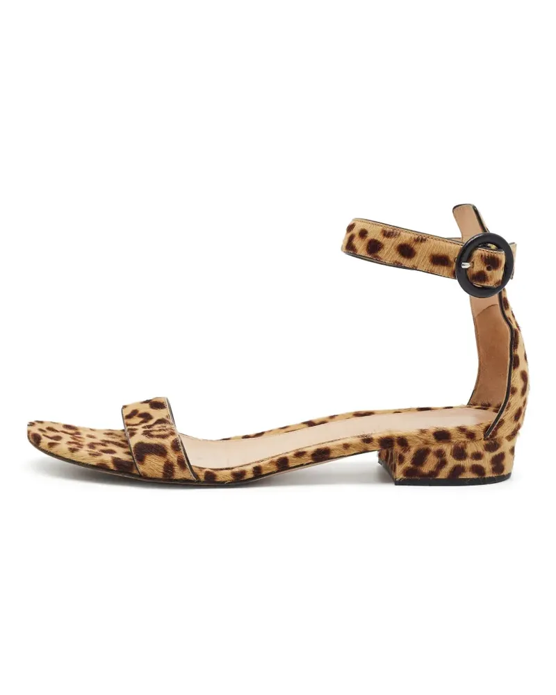 Gianvito Rossi Sandalen mit Leoparden-Print - Braun Braun
