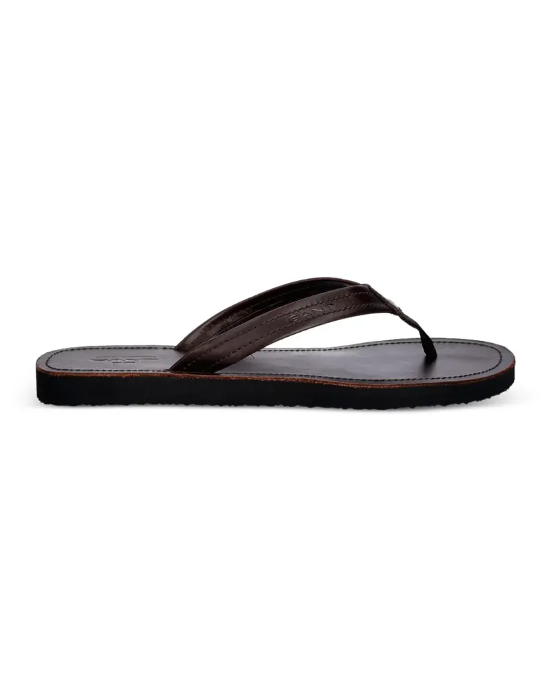Gant logo-embossed flip-flops - Braun Braun
