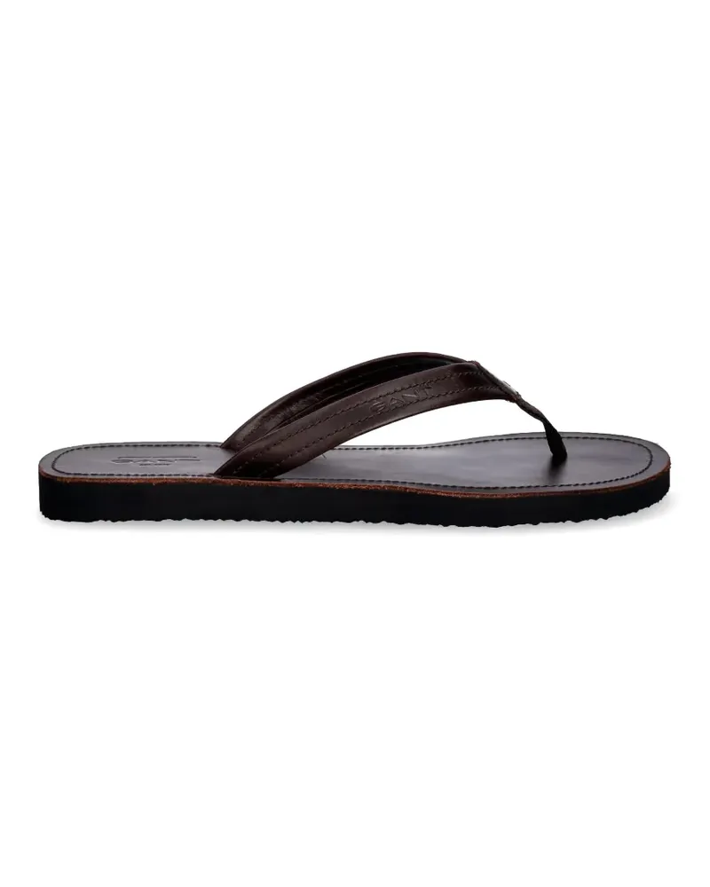 Gant logo-embossed flip-flops - Braun Braun
