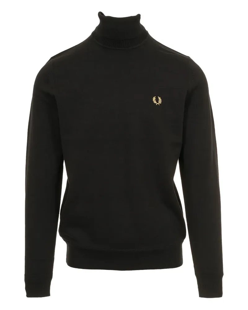 Fred Perry Rollkragenpullover mit Lorbeerkranz - Schwarz Schwarz