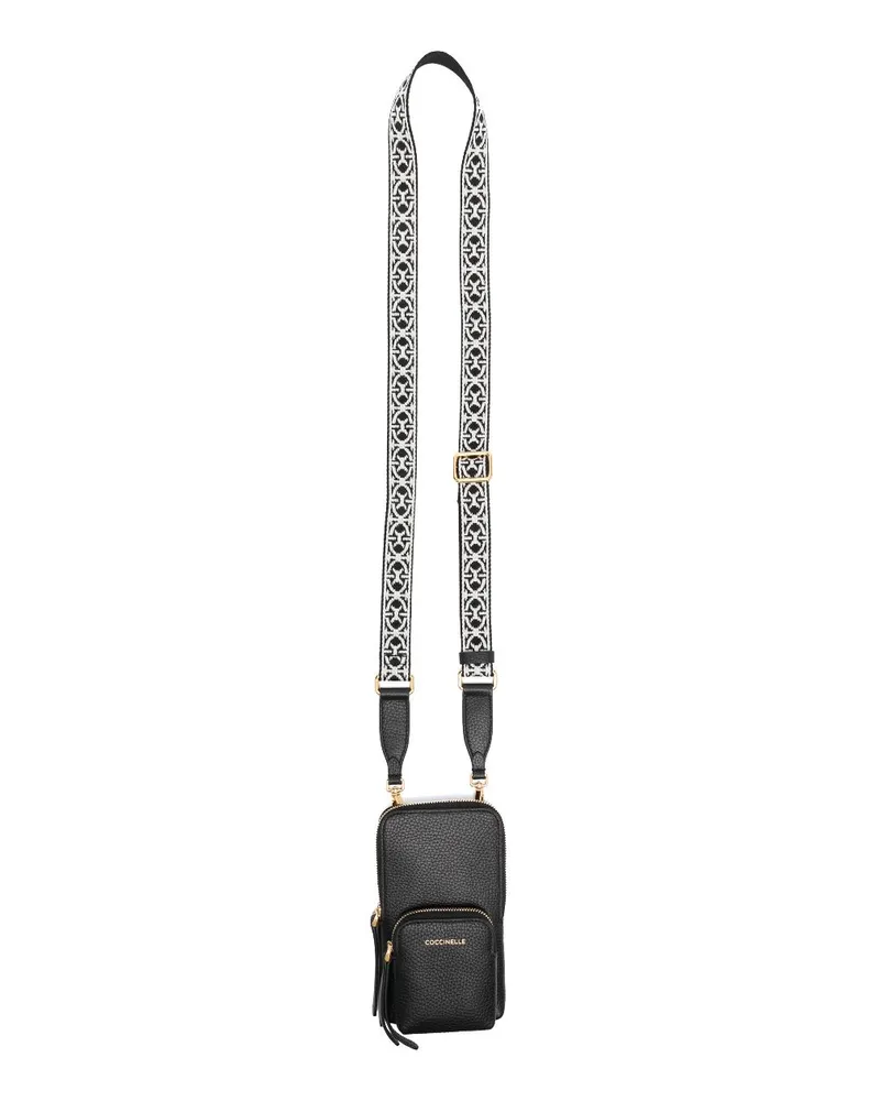 Coccinelle Handyhülle aus Leder - Schwarz Schwarz