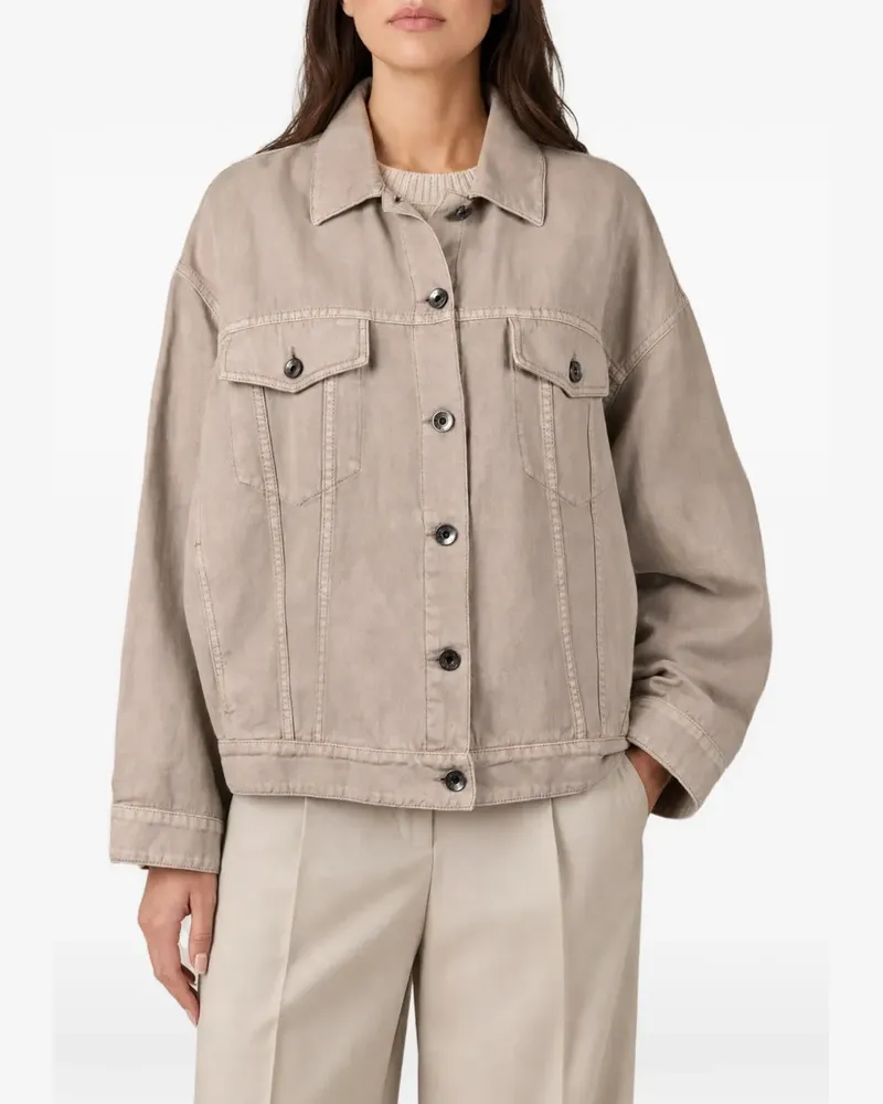 Brunello Cucinelli Geknöpfte Jacke mit Klappentasche - Nude Nude