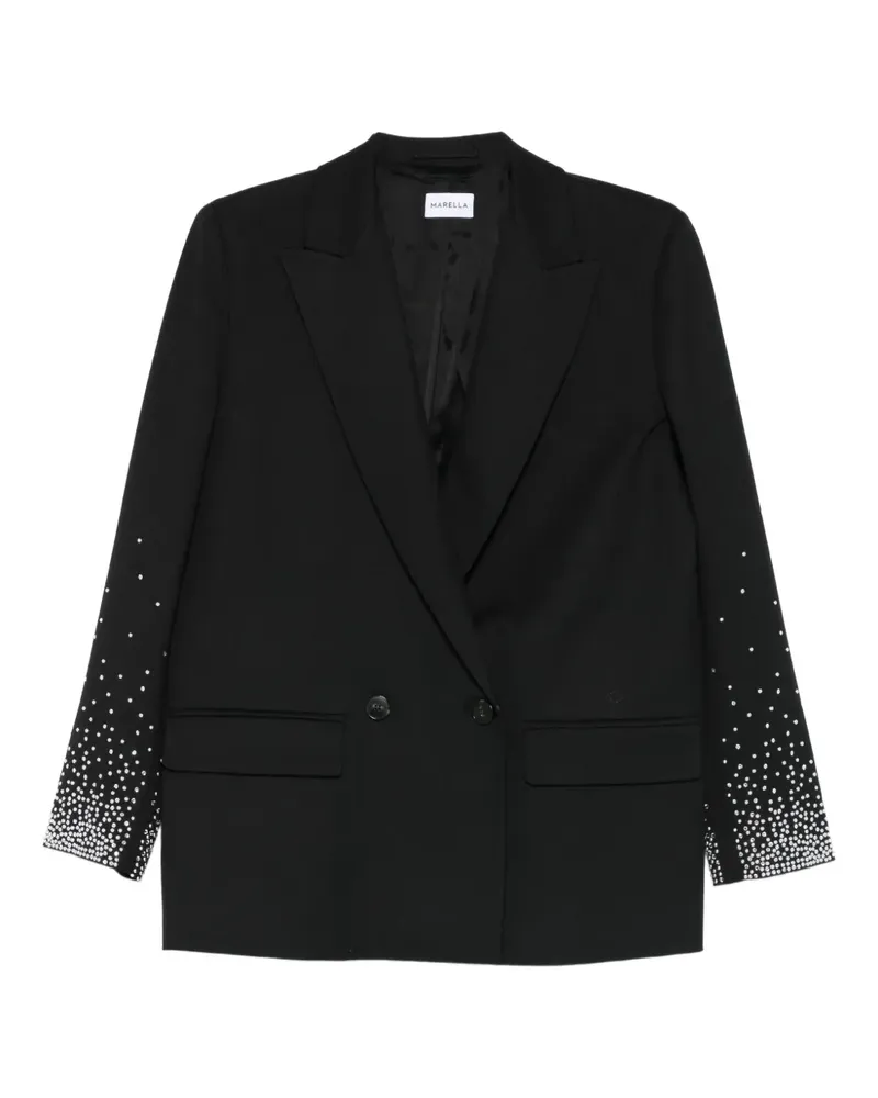 MARELLA Doppelreihiger Blazer mit verzierten Ärmeln - Schwarz Schwarz