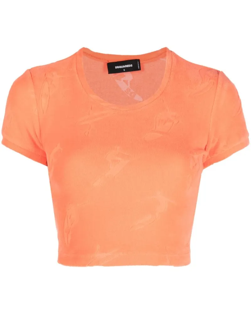 Dsquared2 Cropped-Top mit Jacquardmuster - Orange Orange