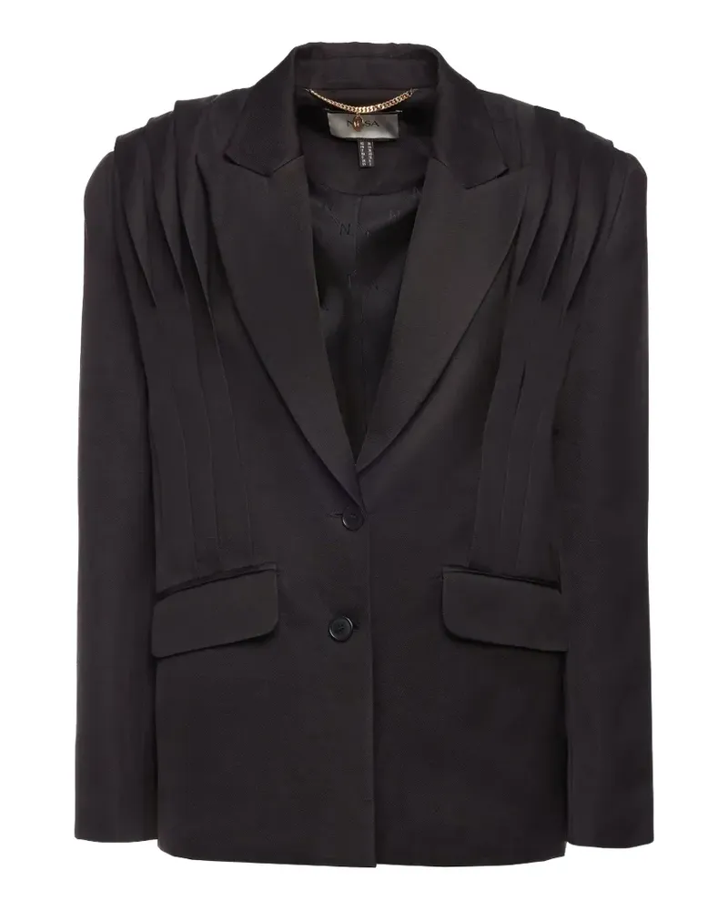 NISSA oversized pleated blazer - Schwarz Schwarz