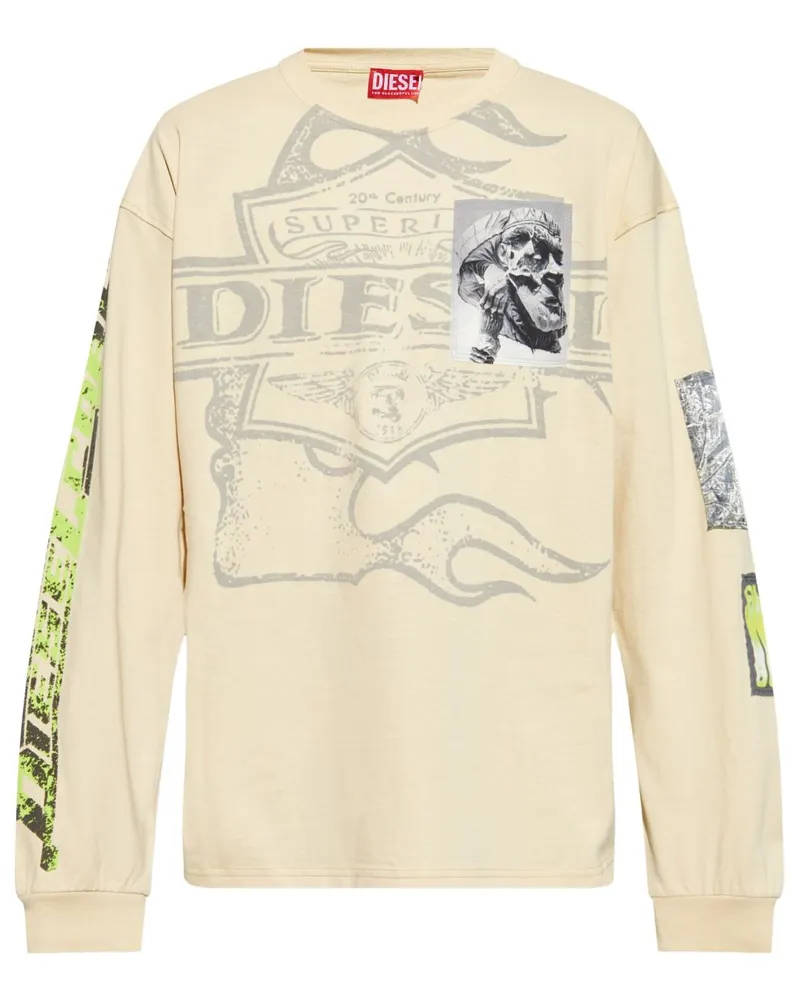 Diesel T-BOXT-LS-SLITS-R5 T-Shirt - Grün Grün